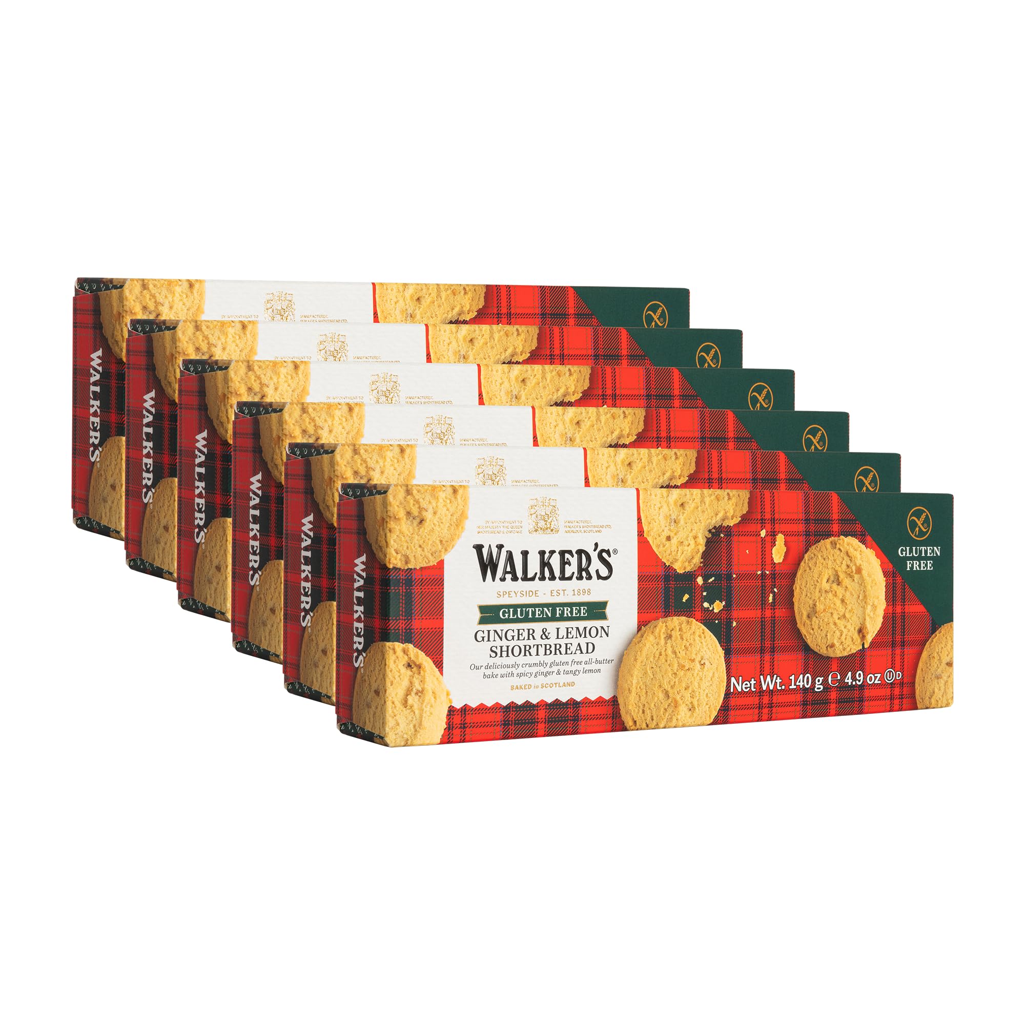 Walker’s Shortbread Gluten Free Ginger & Lemon Cookies, All-Butter Shortbread Cookies, 29.4 Oz (Pack of 6)