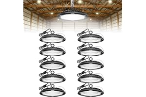 HYPERLITE UFO Led High Bay Light: 150W LED High Bay Lights with 18000LM, 5000K Daylight, Plug and Play with 6ft Cable, UFO hi