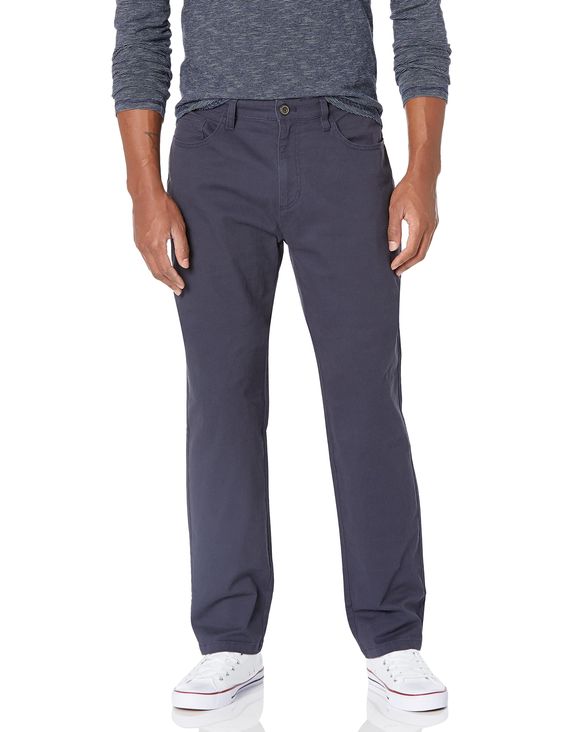 View 1 of Amazon Essentials Men's Chinos, Athletic Fit, Work Pants, 5-Pocket, Comfort Stretch, Navy, 42W x 32L