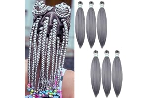 Leticia Gray Braiding Hair Pre stretched Prefeathered Braiding Hair Extensions 16inch