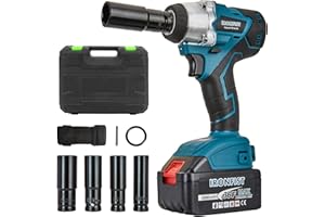 IRONFIST Cordless Impact Wrench, Electric Power Impact Screwdriver with 21V Lithium Battery Brushless Motor with 420Nm Torque