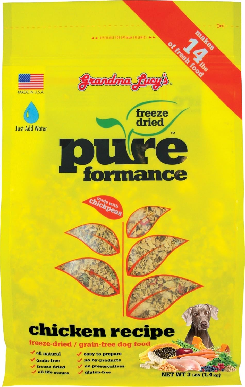 Grandma Lucy's PUREformance Dog Food, Grain Free and Freeze-Dried