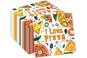 JAJAJUEGOS 40pcs Pizza Theme Party Napkins - Pizzaria Disposable Paper Napkins Set for Pizza Time Lunch Dinner Tableware,Pizzaria Themed Decor for Wedding, Birthday, Baby Shower, Party Supplies, 6.5x6.5 Inch
