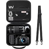 Supmay Hard Travel Case for Canon EOS R100/ EOS R50/Rebel T7/ R6 Mark II/ R50V / R8 / R7 / R10 Mirrorless Camera, Lens, Tripo