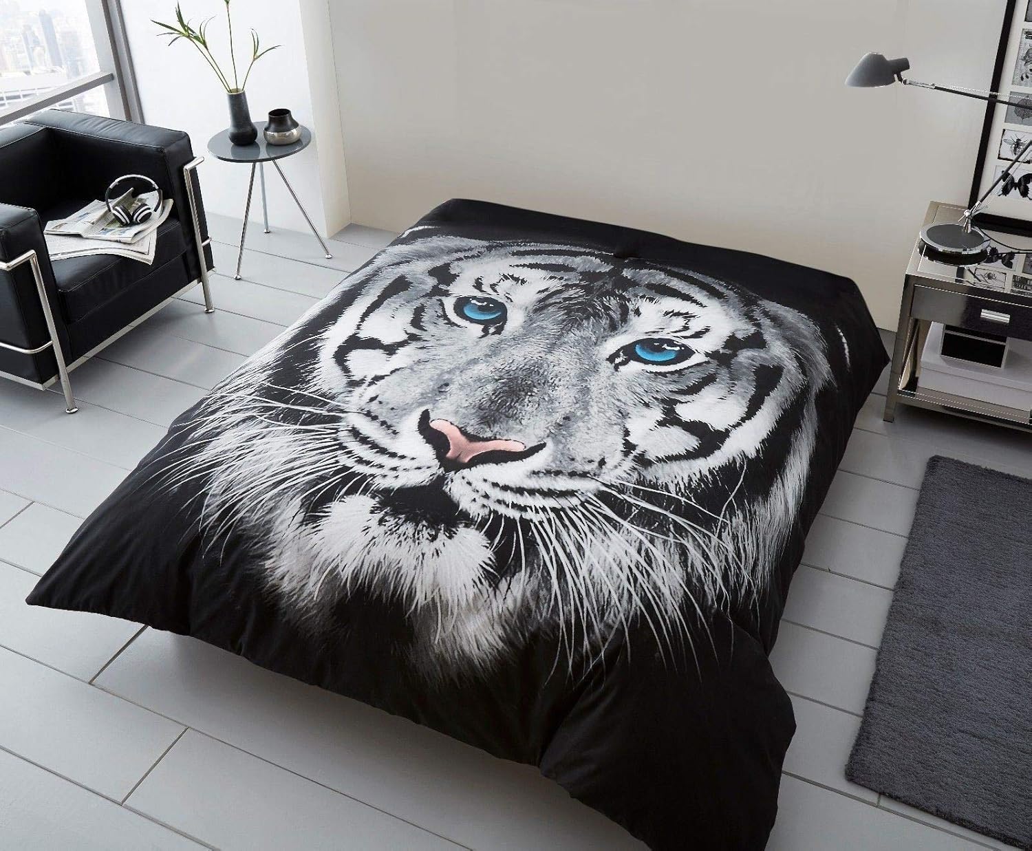 Faux Fur Throw 3D Animal Blanket Printed Mink 2 Seater Sofa Bed Large Soft Fleece Throw White