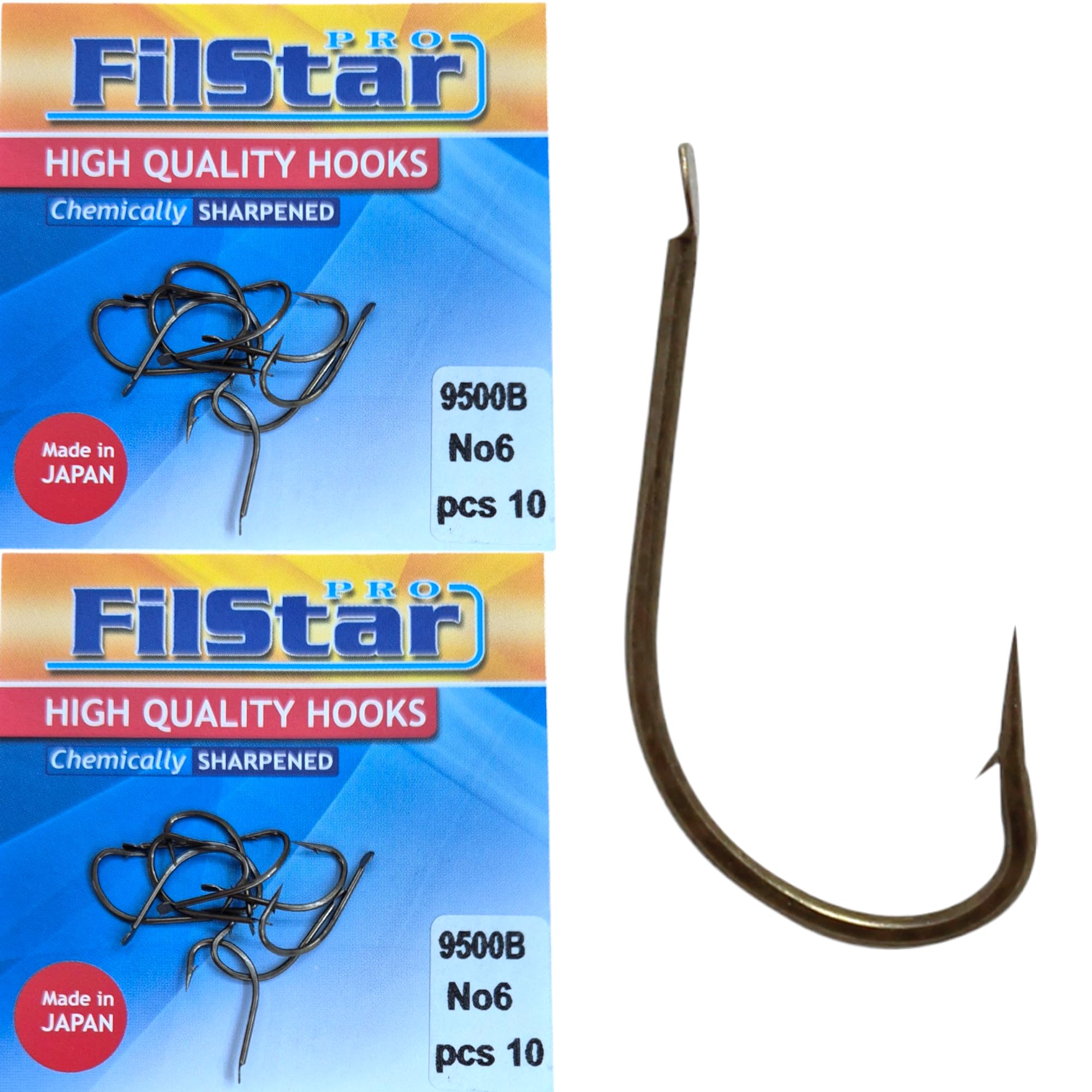 PRO FILSTAR 20 Pieces Fishing Hook Set N6 - Carp Fishing Hooks - Carp Fishing Accessories - Barbed Carp Hooks - Carp Fishing Reversed Hooks - Carp Rigs - Fishing Accessories - Method Feeder -