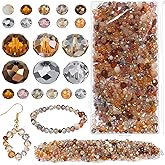 800 PCS Glass Crystal Beads for Jewelry Making Faceted Crystal Glass Multi Loose Rondelle Beads Colorful Assorted Suncatcher Bead for Crafts Bracelets Necklace Earring DIY Decor (4mm 6mm 8mm)