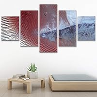 SIGNWIN 5 Panel Canvas Wall Art Abstract Closeup Colorful Digital Art Lights for Home Decorations Ready to Hang - 60