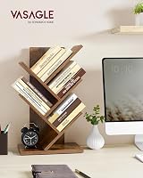 VASAGLE CUSTOS Tree Bookshelf Modern Floor Standing 17.2x30x51 cm Rustic Brown view 2