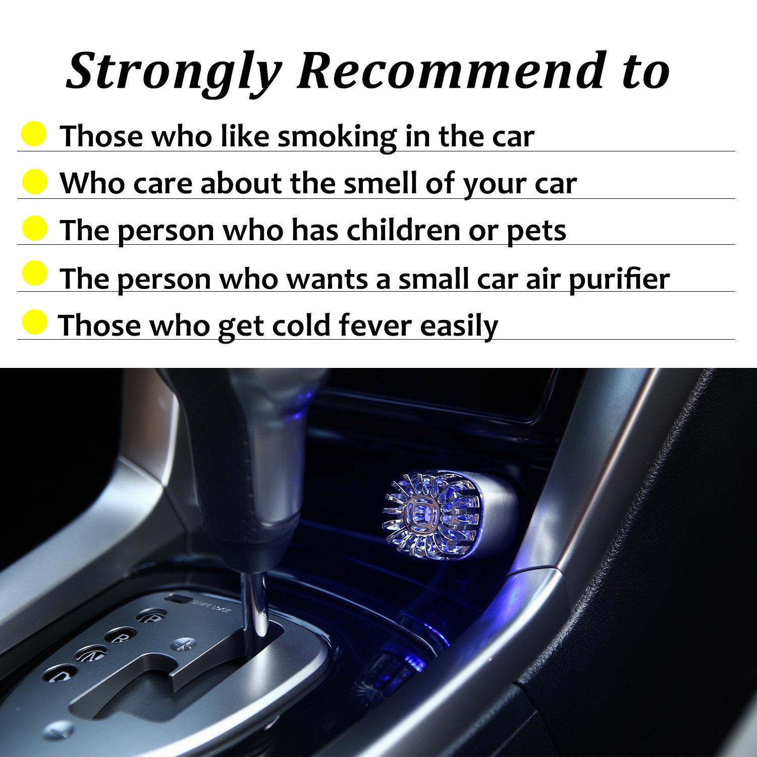 Car Air Purifier Air Freshener 2-in-1 Ionic Air Purifier Ionizer Deodorizer with Dual USB Cellphone Charger Remove Dust, Pollen, Smoke, Mold,Food & Pet Smell, Bacteria,Odors, Portable Travel Charger
