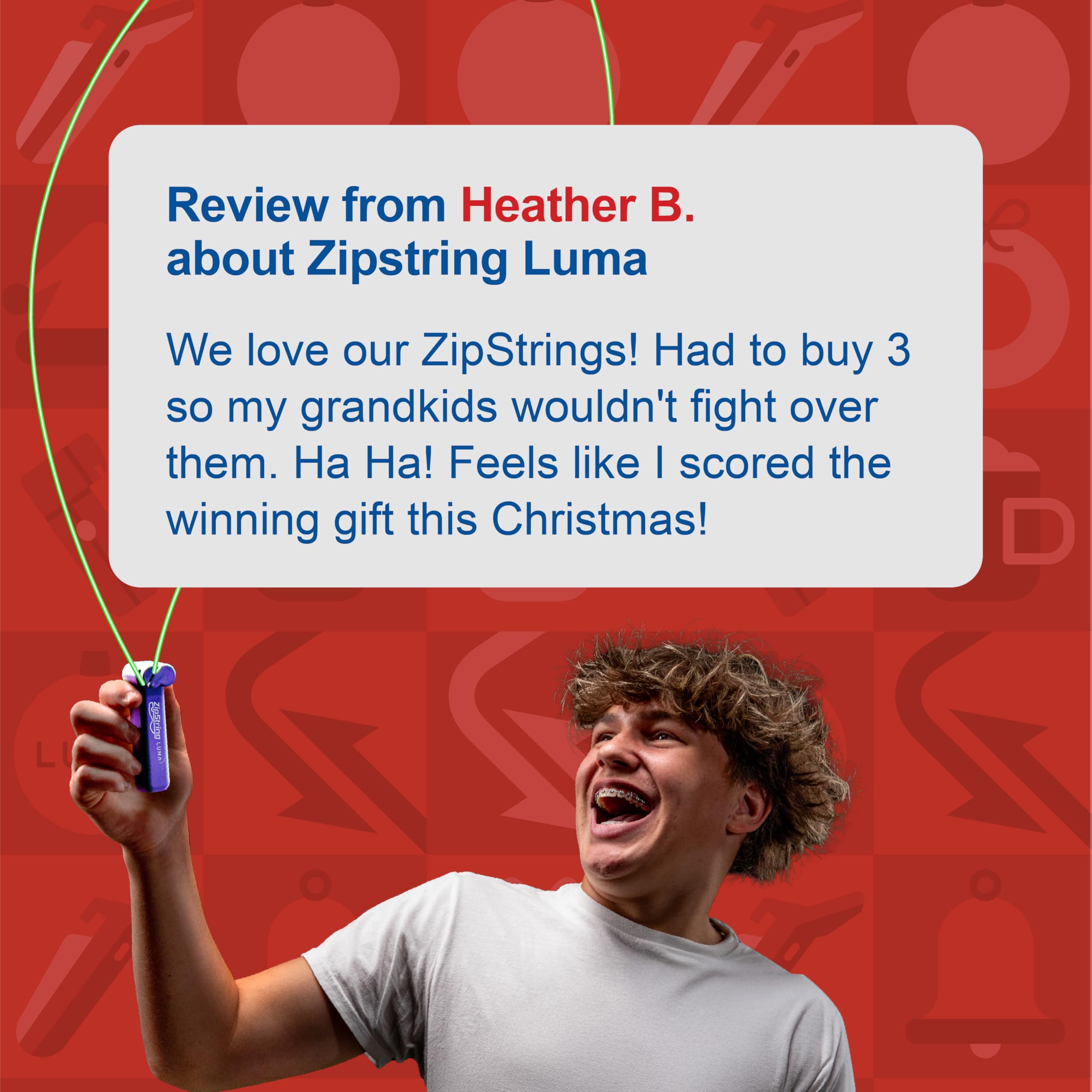 ZipString Luma - The Patented Glow-in-The-Dark Toy That Flies a Loop of String, Creates Endless Shapes and Tricks Built-in LED for Glowing Fun. Perfect STEM Gift for Kids & Adults. Wonderment Awaits