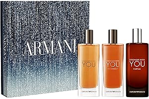 Armani beauty- Stronger With You - Mens Cologne Discovery Trio Set ($95 Value) - With Eau de Parfum, Intense, & Parfum - 0.5 Fl Oz Each
