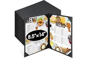 Skyygemm 20 Pcs Leather Menu Covers Holders 8.5 x 14 Inches, Waterproof Double View Leather Menu Book Dinner Holder 2 View for Restaurant Hotel Bar
