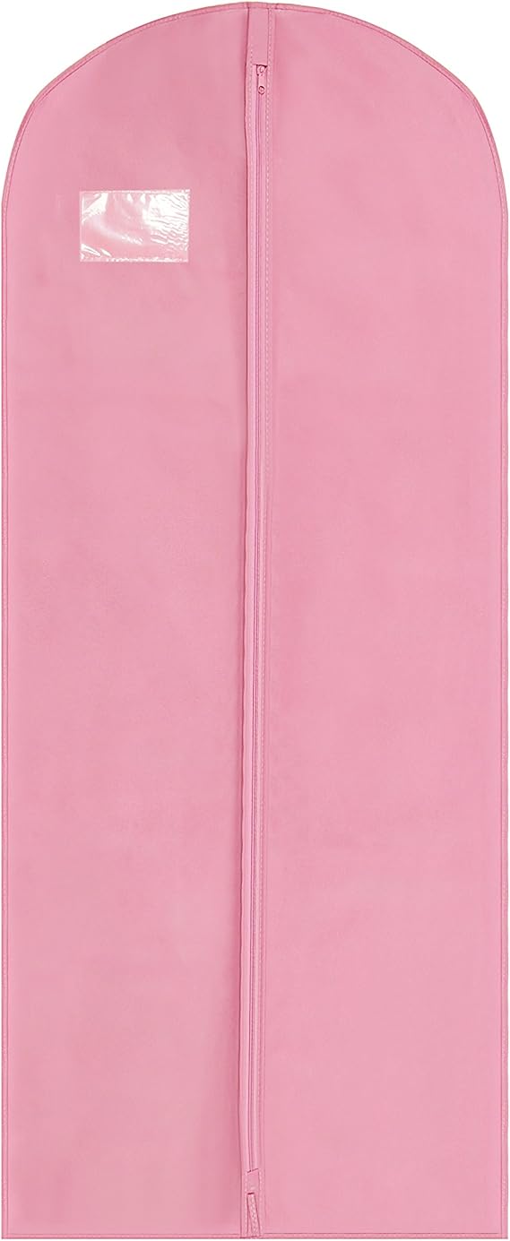 Hoesh UK Women Pink 60 Inches Breathable Bridesmaids Long Zip Wedding Gown Dress Travel Storage