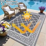 SHACOS Outdoor Rug 240x300 cm Reversible Waterproof UV Resistant Grey view 4