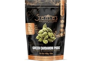 5Senses Green Cardamom Pods | Malabar Melody | Single Origin Cardamom Pods Whole From India | No Preservatives or Artificial 