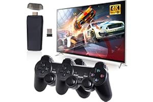 MUSBOY Wireless Retro Game Console, Retro Gaming Console with Built-in 9 Emulators, 25100+Games, 4K HDMI Output, Dual 2.4GHz Wireless Controller, Plug and Play Video Game Console (Black)