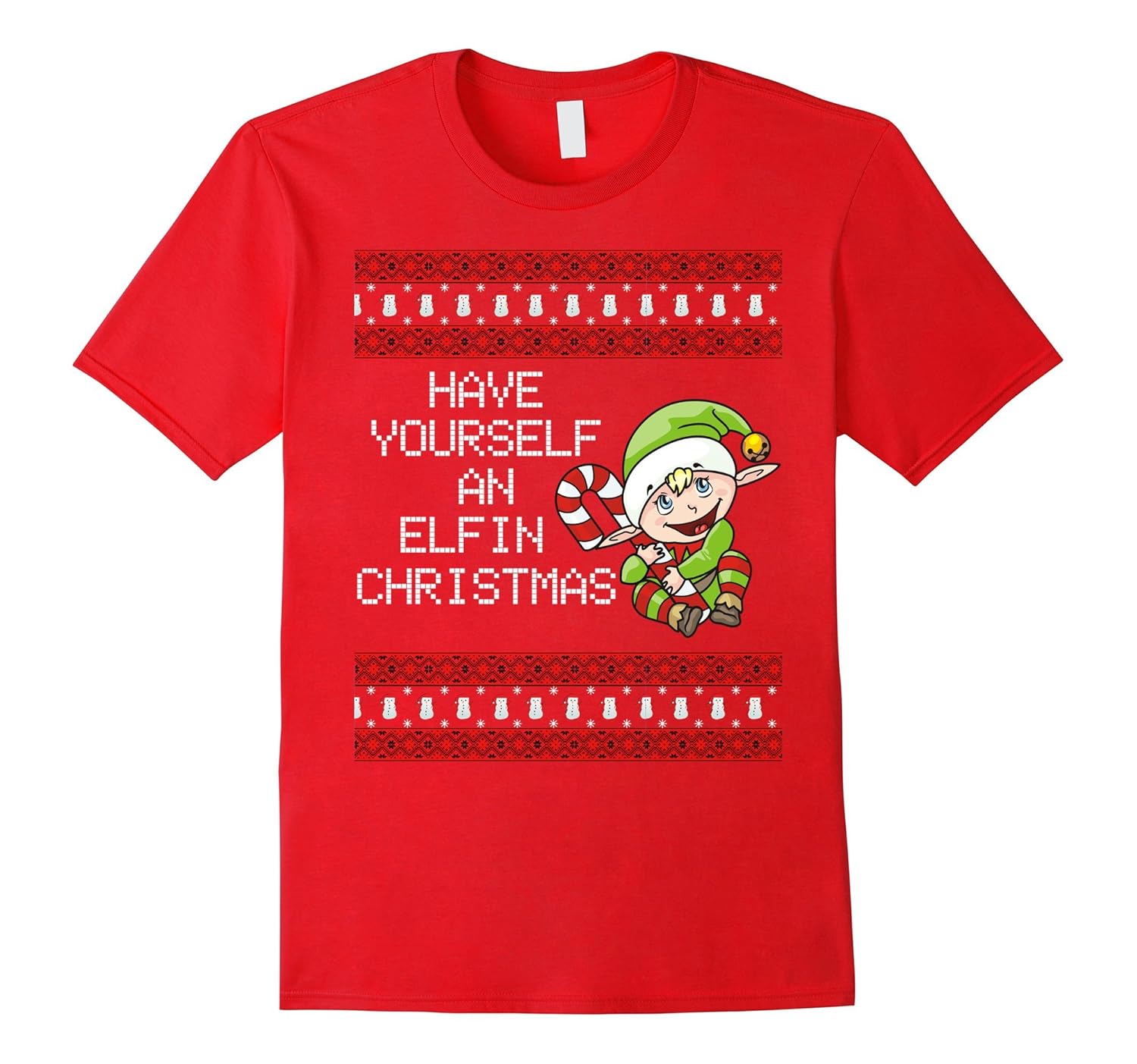 ELF CHRISTMAS SHIRT-SNOWMAN-UGLY CHRISTMAS SWEATER T SHIRT-ANZ