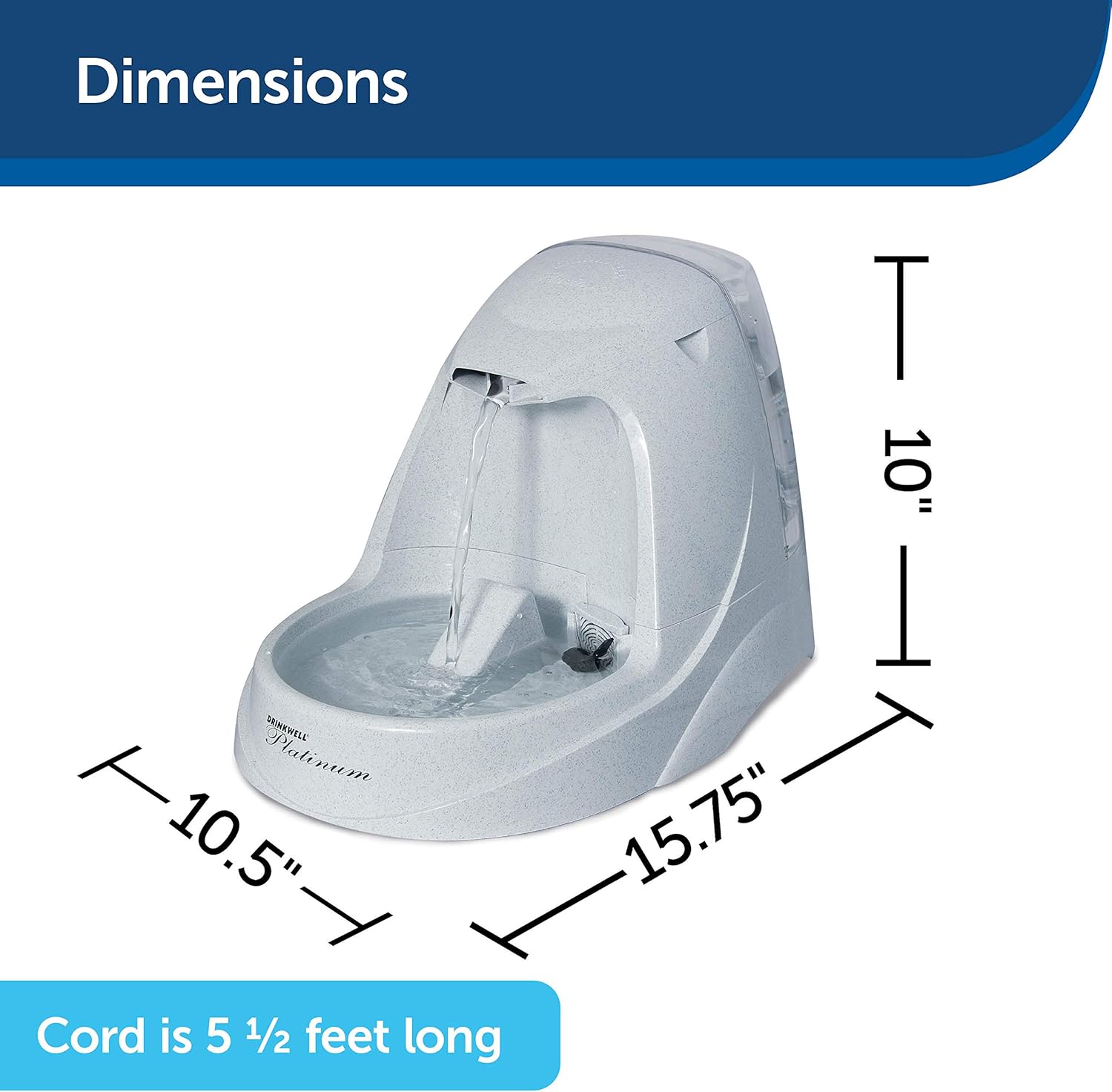 PetSafe Drinkwell Platinum Dog and Cat Water Fountain, Automatic Drinking Fountain for Pets, 168 Oz. : Pet Self Waterers : Pet Supplies