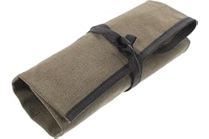 HONMEET Canvas Tool Roll Organizer Bag for Woodworking Chisel and Spanner Storage, Heavy Duty Tool Carrier