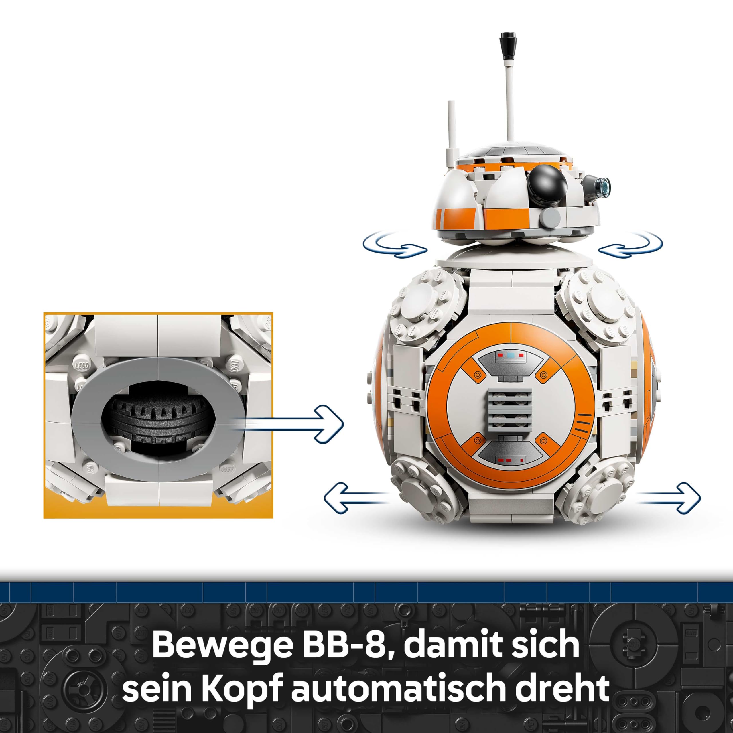 LEGO Star Wars 75452 Der Astromech-Droide BB-8 - Sammelbares 3D Modell zum Bauen und Ausstellen - DIY Deko - Geschenk zum Vatertag für alle Fans 3
