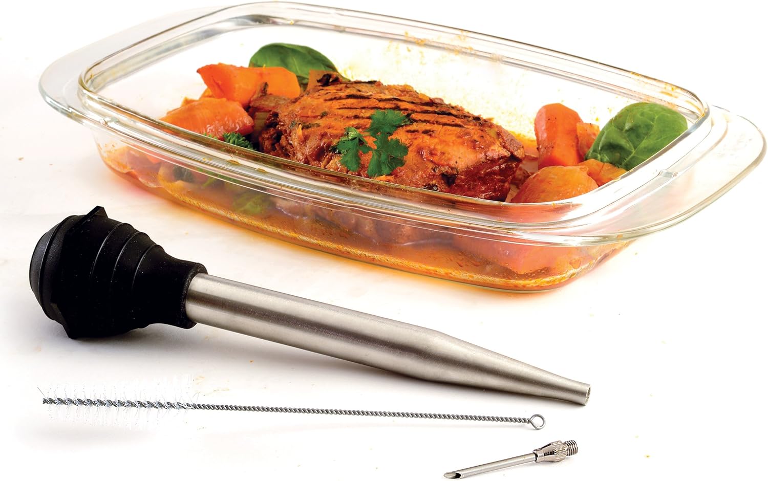 Norpro Deluxe Stainless Steel Baster with Injector and Cleaning Brush: Turkey Baster: Kitchen & Dining