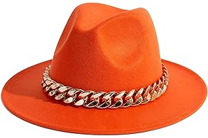 Gossifan Men & Women Belt Buckle Fedora Hat Wide Brim Floppy Panama Hat