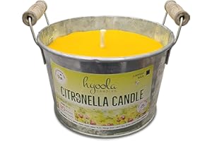 HYOOLA Large Citronella Candles Outdoor Bucket - 30 Hour - Natural Repellent - European Made