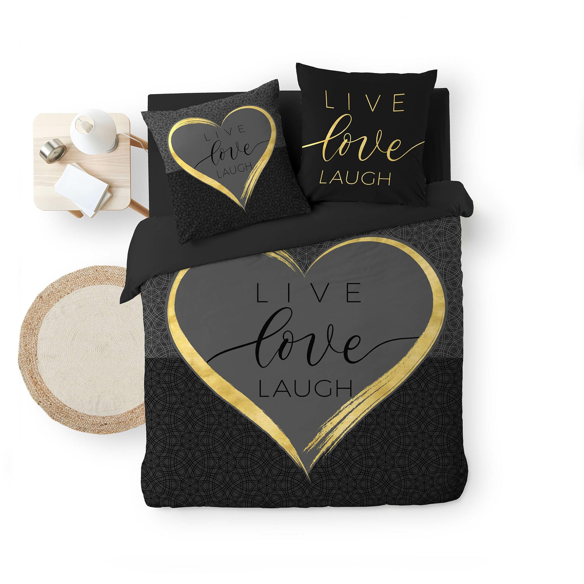 Douceur d'Intérieur, 3 Piece Bedding Set (200 x 200 cm) Crazy Love 100% Cotton