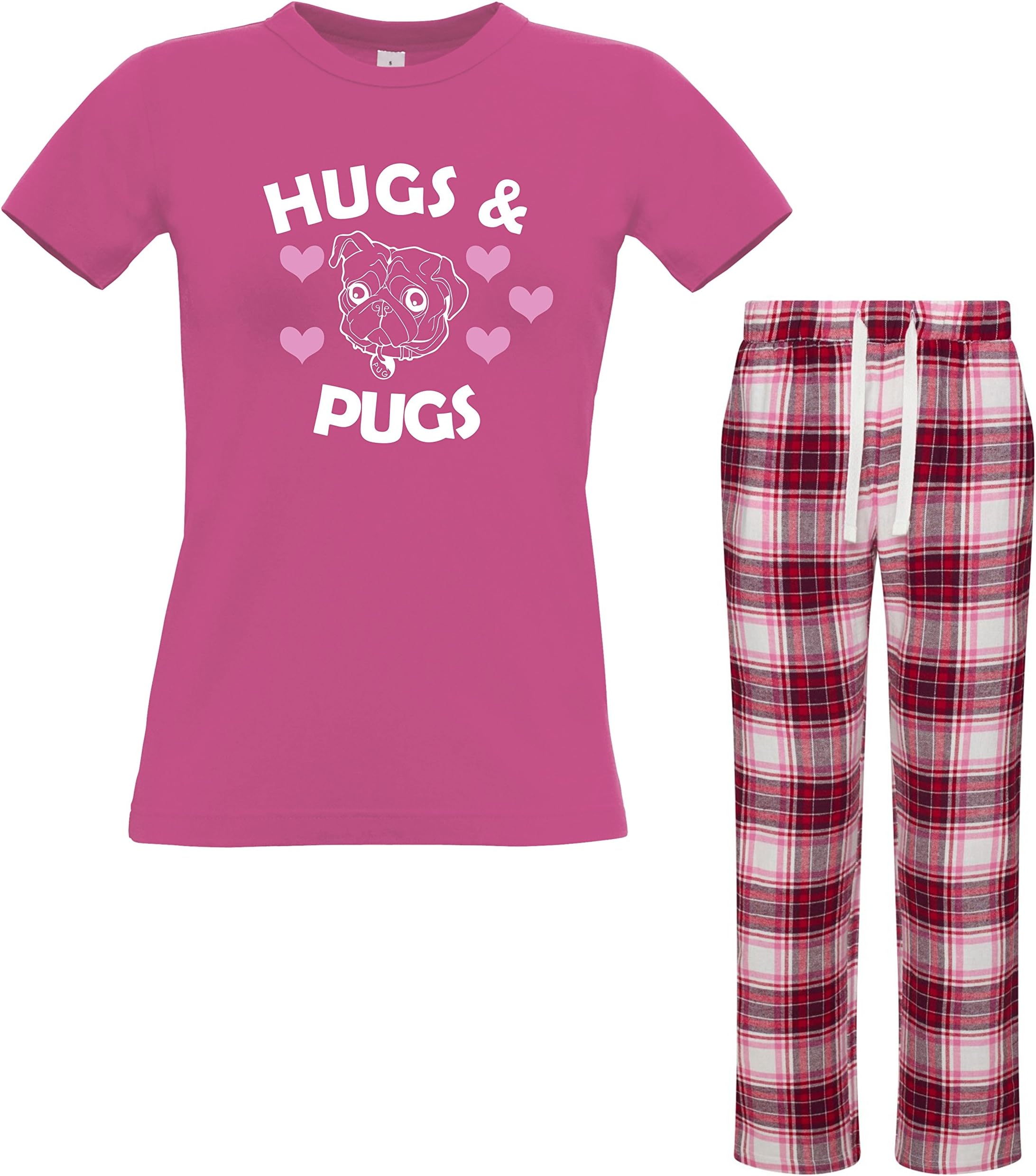 Edward Sinclair 'Hugs and Pugs' Women's T-Shirt & Bottoms Pyjama Set