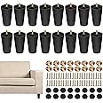 TURSTIN 8 Pack 4 Inch Plastic Furniture Legs with M8 T-Nuts Screws Tapered Sofa Couch and Chair Legs Replacement Furniture Legs for DIY Projects Sofas Coffee Tables Dressers Beds