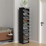 HOMIDEC 10-Tier Shoe Rack with Doors Narrow Dustproof Storage Cabinet view 2
