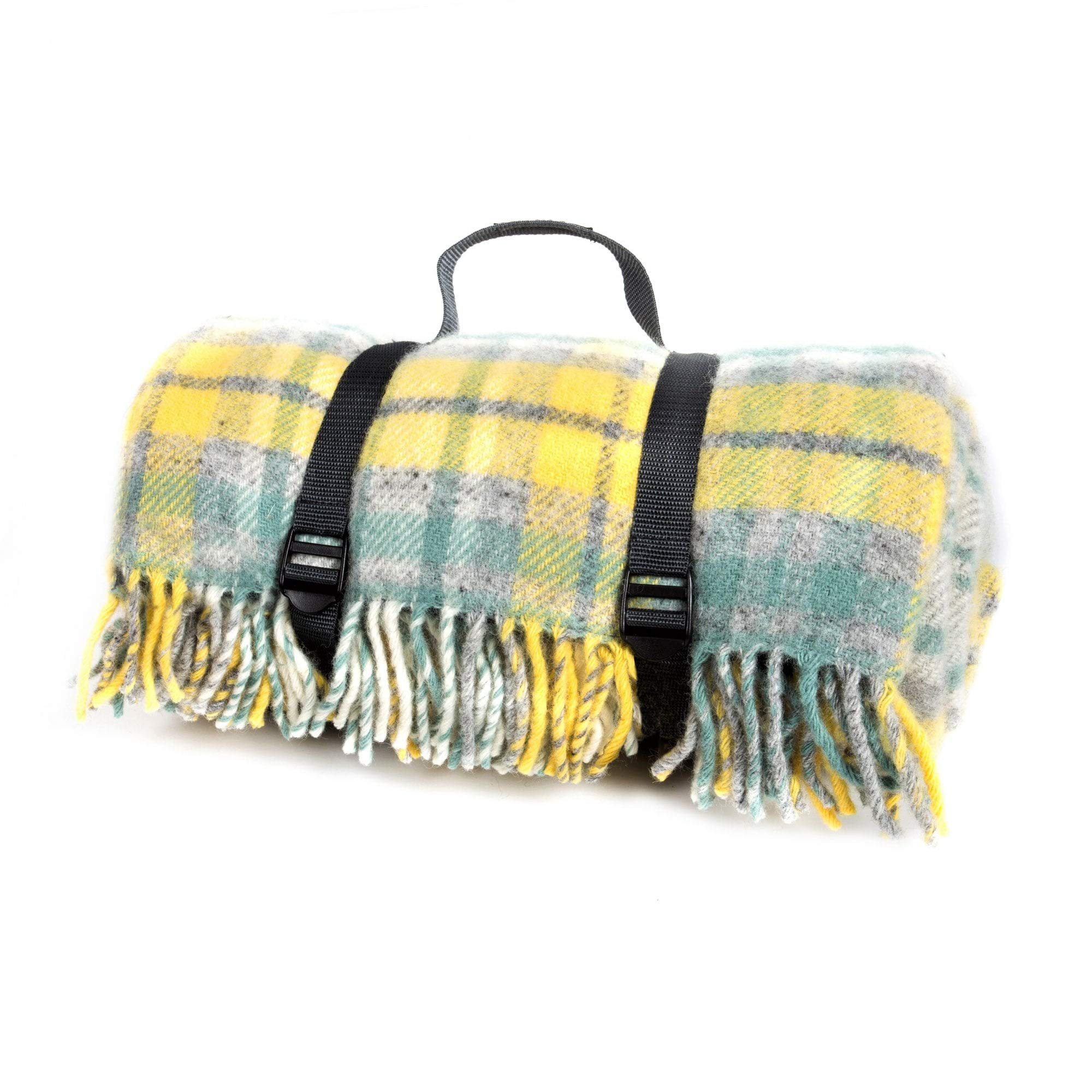 Tweedmill Cottage Check Polo Picnic Rug with Waterproof Backing - Ocean