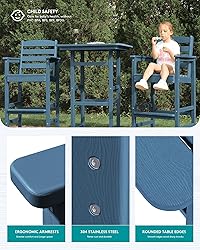 SERWALL 4 Pieces Outdoor Patio Bar Set with 9ft