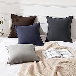 MIULEE Decorative Linen Pillow Covers 20x20 Inch