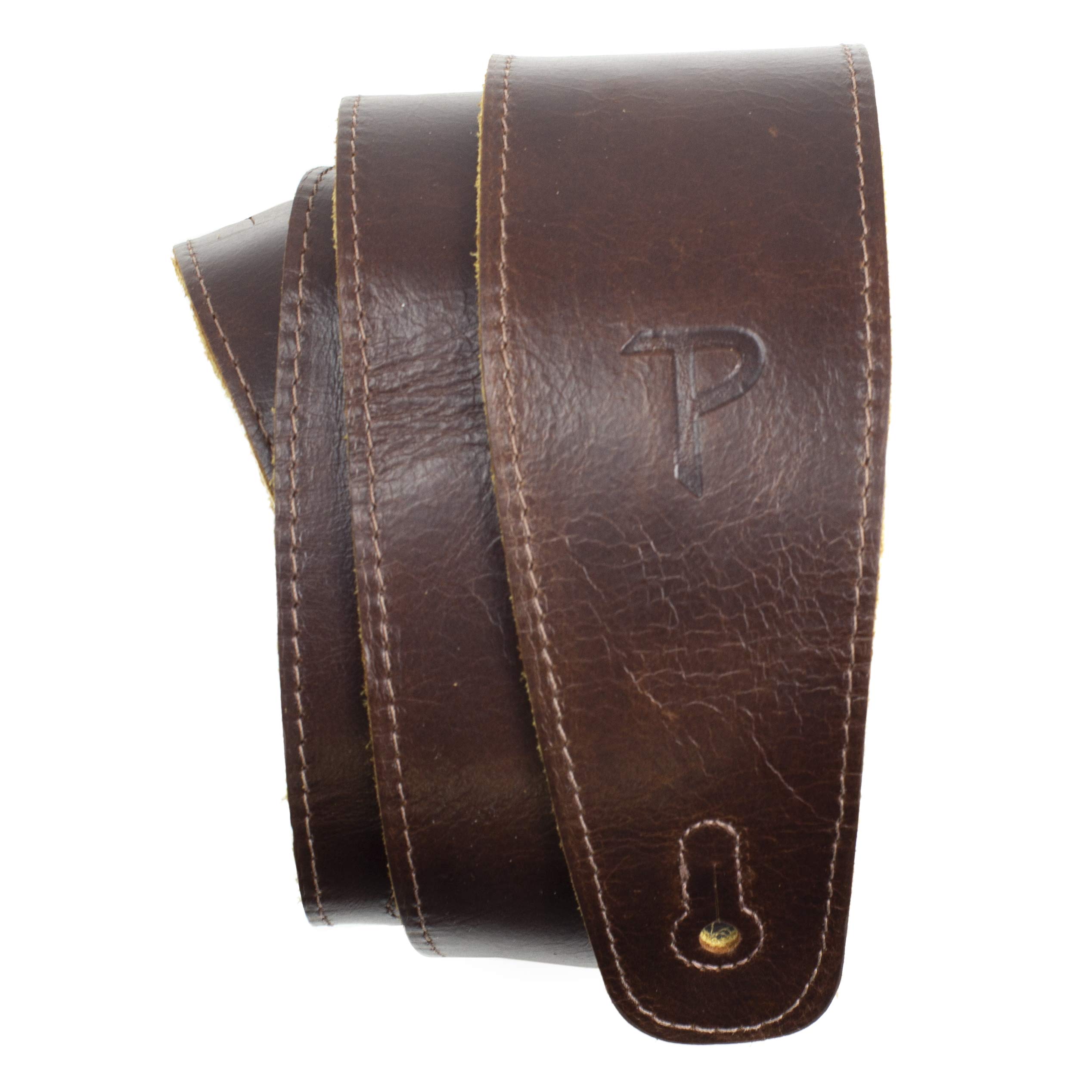 Perri’s Leathers Ltd. - Guitar Strap - The Africa Collection - Chocolate - Adjustable - For Acoustic/Bass/Electric Guitars - Made in Canada (AFR25-6875) — image 1