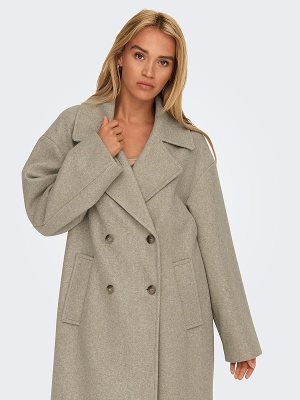 Onlwembley L/S Ovsize Coat Tlr Noos Giubbotto, Donna, Weathered Teak, 38