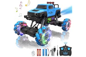 Eulogia RC Truck Toy, 1:12 Remote Control Truck with 360-degree Rotating, Programming, One-Key Demo, 4WD All-Offroad Car with Spray Music Dance, High-Speed