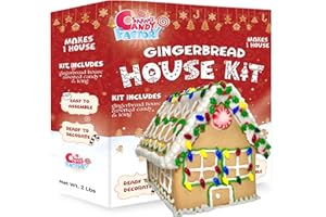 SARAH'S CANDY FACTORY Gingerbread House Kit 2 lbs – Holiday Cookie Decorating Kit with Icing & Candies – Christmas DIY Activity for Kids & Adults – Pre-Baked Panels – Assembly Required (XLarge)