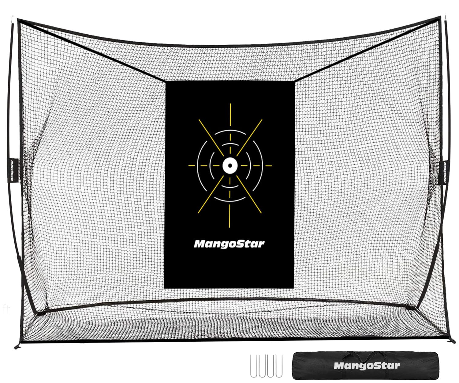 Photo 1 of Mangostar Golf Net, 10x7ft Heavy Duty Golf Practice Net for Backyard Driving Real Golf Balls with Target Cloth and Carry Bag, Indoor Outdoor Golf Hitting Training Set Ideal Gift for Golfers