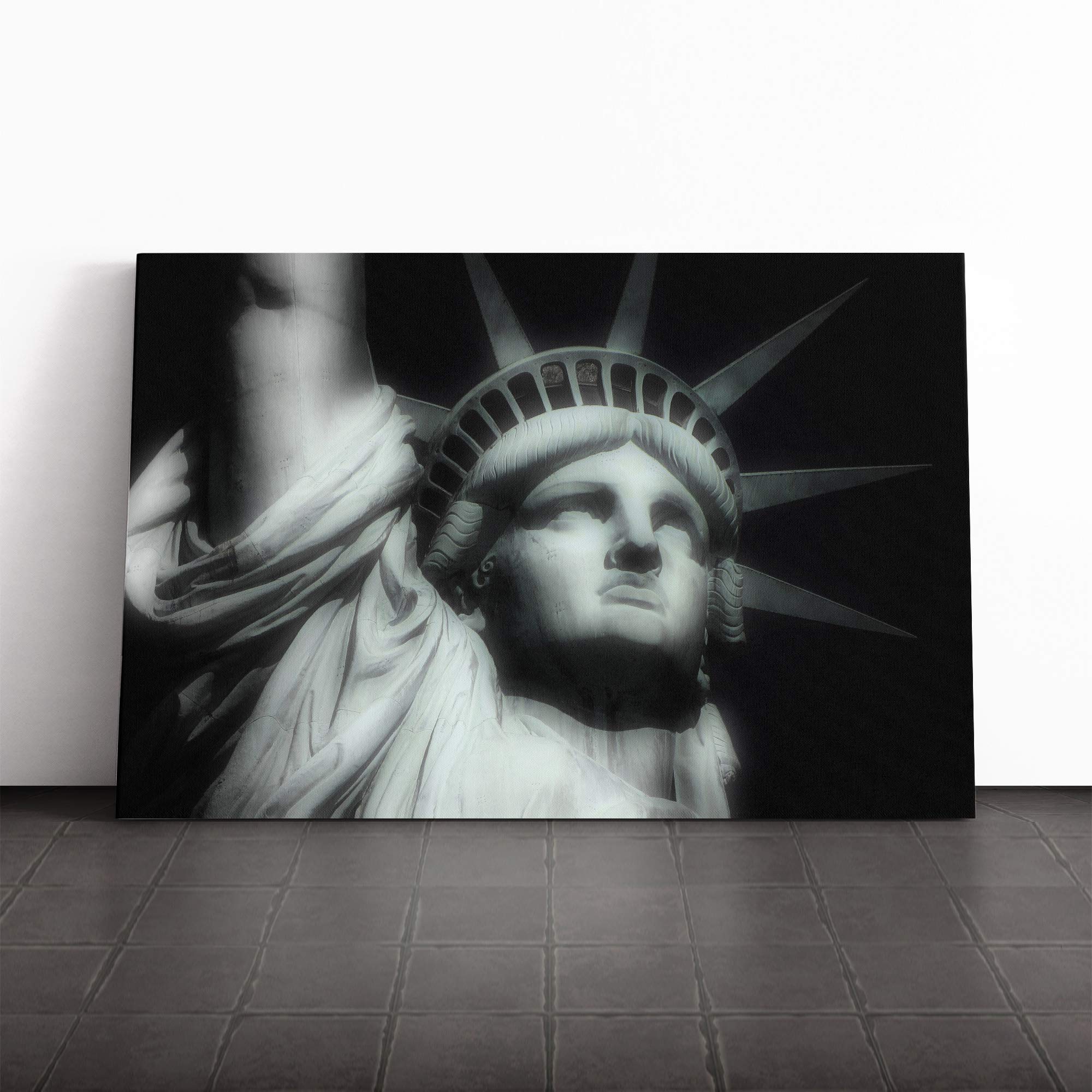 The Statue of Liberty New York City (4) Canvas Print | Gallery Wrapped 30mm Frame Wall Art | 20x14 inches | Ready to Hang | Modern Cityscape Picture | Living Room Bedroom Lounge Office