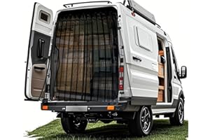 Vanhoxcci 65''H x 65''W Magnetic Van Bug Screen Fit for Mercedes Sprinter, Ford Transit, Promaster Standard Roof Rear Door Magnetic Mosquito Net for Van