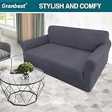 Granbest High Stretch Sofa Cover 2 Seater Gray Universal Non Slip view 2