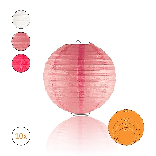 Amazy Papierlaternen (10er Set) inkl. Metallaufhängung – Die wunderschönen Lampions eignen sich ideal für eine festliche Deko