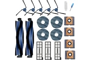 Replacement Parts Accessories for Eufy X10 Pro Omni 2-Roller Brush 5-Side Brush 3-HEPA Filter 4 Mop Pads 4 Dust Bags 1 Cleann