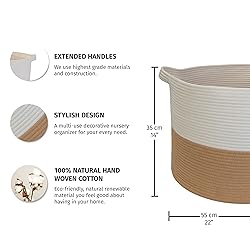 OrganiHaus XXX Large Cotton Rope Basket for