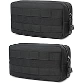 2 Pack Tactical Molle Admin Pouches - Utility Molle Tool Pouch EDC Carry Belt Pouch Horizontal Modular Pouches Phone Pouch for Men,Multi-Purpose Utility Work Organizer Bag
