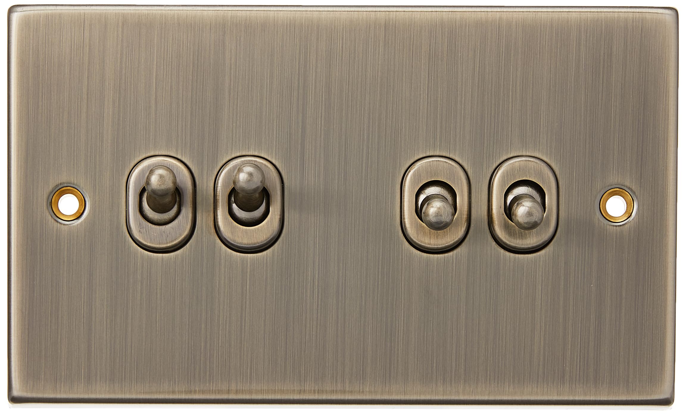 Knightsbridge CSTOG4AB 10AX 4G 2 Way Toggle Switch - Square Edge Antique Brass
