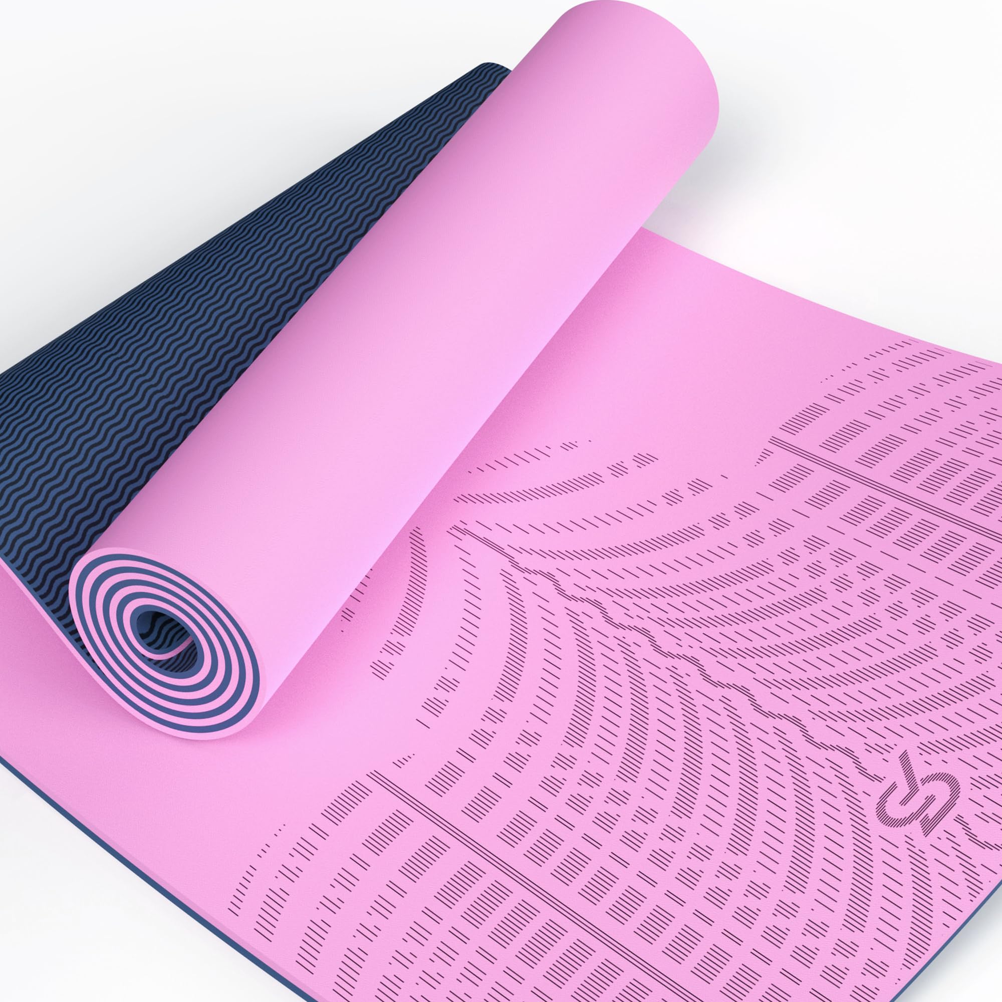 Photo 1 of LOLLIPOP Thick Yoga Mat, Non-Slip Exercise Mat for Yoga, Pilates, Stretching Fitness & Exercise Mat with Easy-Cinch Carrier Strap, 72"L x 32"W x 1/4 Inch Thick, Pink & Royal Blue
