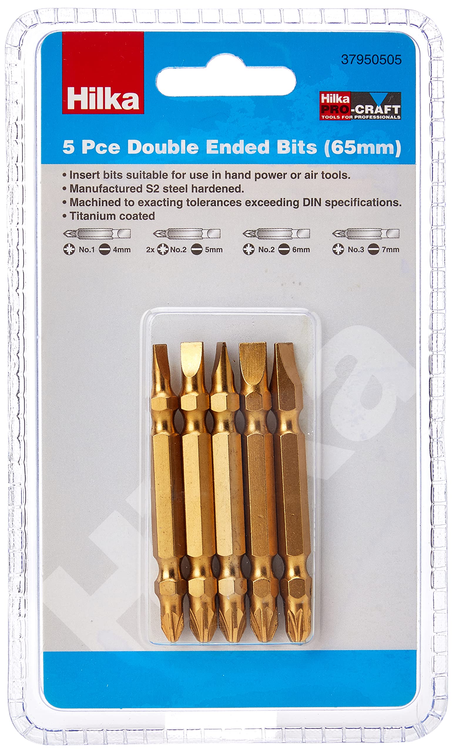 5PC Double END 65MM Mixed BITS PC